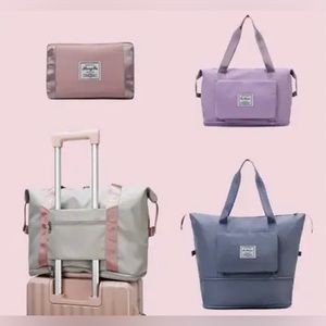 Black Foldable Collapsible Water Proof Office Travel School Market Tote Bag 💗